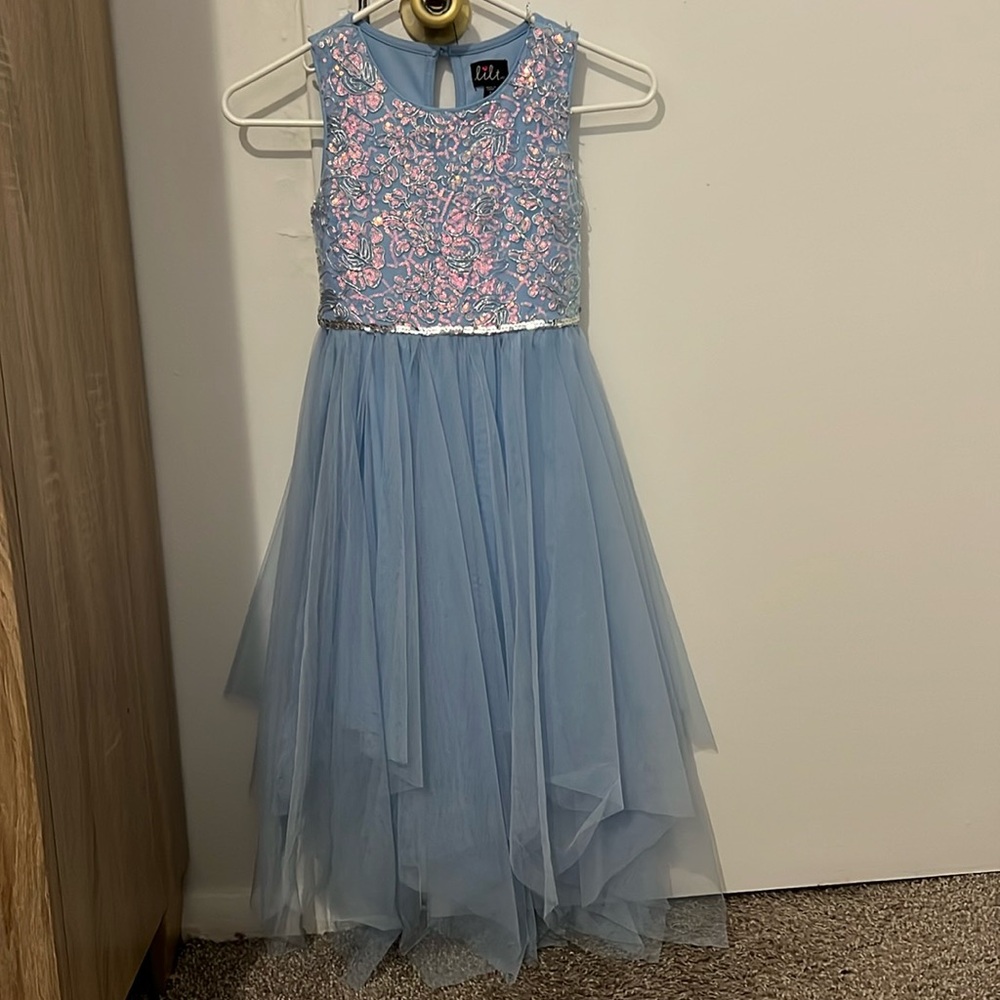 Blue formal girls dress